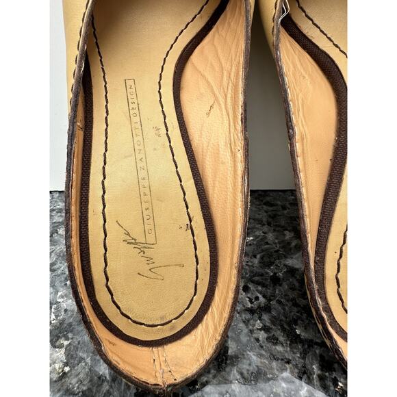 GIUSEPPE ZANOTTI Beige Patent Leather Open Toe Heel Pump Sz 39 - Picture 7 of 12